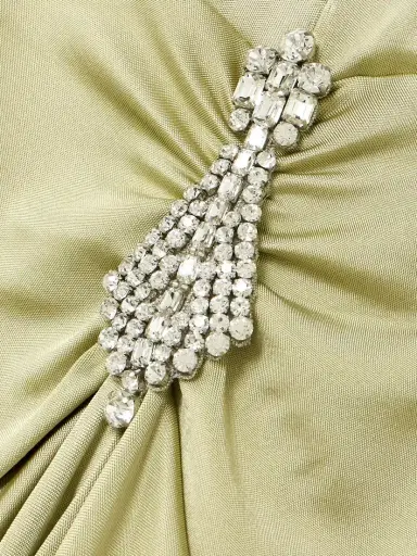 Victoria Beckham Crystal-embellished Gathered Satin-jersey Gown | Thumbnail 4 Victoria Beckham Crystal-embellished Gathered Satin-jersey Gown | Thumbnail 4