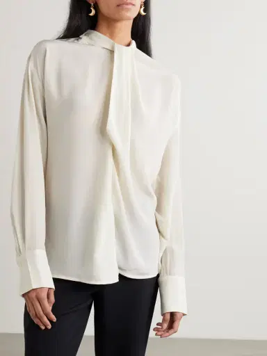 Victoria Beckham Asymmetric Draped Silk Blouse | Thumbnail 3 Victoria Beckham Asymmetric Draped Silk Blouse | Thumbnail 3