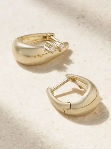 Mizuki 14-karat Gold Diamond Hoop Earrings | Thumbnail 3 Mizuki 14-karat Gold Diamond Hoop Earrings | Thumbnail 3