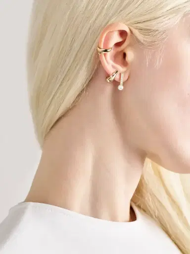 Mizuki 14-karat Gold Diamond Hoop Earrings | Thumbnail 4 Mizuki 14-karat Gold Diamond Hoop Earrings | Thumbnail 4