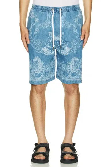 Versace Laser Denim Holiday Print Short | Thumbnail 3 Versace Laser Denim Holiday Print Short | Thumbnail 3