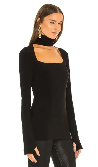 Norma Kamali Long Sleeve Sweetheart Turtle Top | Thumbnail 2 Norma Kamali Long Sleeve Sweetheart Turtle Top | Thumbnail 2