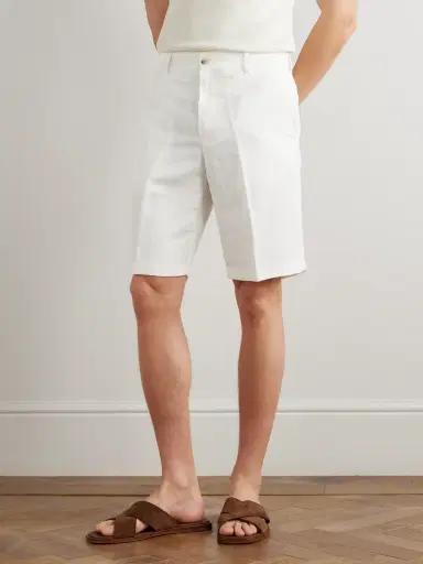 Canali Linen and Silk-Blend Shorts - Men | Thumbnail 4 Canali Linen and Silk-Blend Shorts - Men | Thumbnail 4