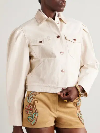 Isabel Marant Nolinea Corduroy-trimmed Cotton-twill Jacket | Thumbnail 3 Isabel Marant Nolinea Corduroy-trimmed Cotton-twill Jacket | Thumbnail 3