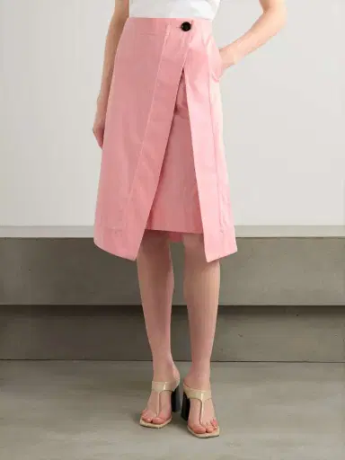Bottega Veneta Wrap-effect Organic Cotton-twill Skirt | Thumbnail 3 Bottega Veneta Wrap-effect Organic Cotton-twill Skirt | Thumbnail 3