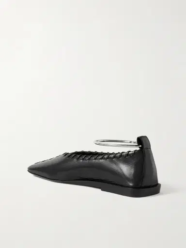 Jil Sander Ring Whipstitch-trimmed Leather Ballet Flats | Thumbnail 3 Jil Sander Ring Whipstitch-trimmed Leather Ballet Flats | Thumbnail 3