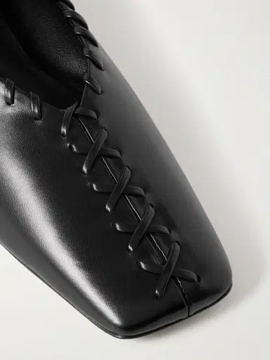 Jil Sander Ring Whipstitch-trimmed Leather Ballet Flats | Thumbnail 4 Jil Sander Ring Whipstitch-trimmed Leather Ballet Flats | Thumbnail 4