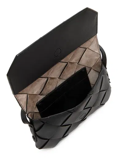 Bottega Veneta Men's Diago Horizontal Phone Pouch - Black Silver | Thumbnail 3 Bottega Veneta Men's Diago Horizontal Phone Pouch - Black Silver | Thumbnail 3
