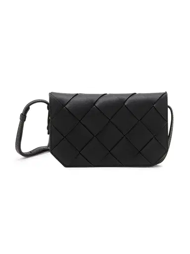 Bottega Veneta Men's Diago Horizontal Phone Pouch - Black Silver | Thumbnail 1 Bottega Veneta Men's Diago Horizontal Phone Pouch - Black Silver | Thumbnail 1