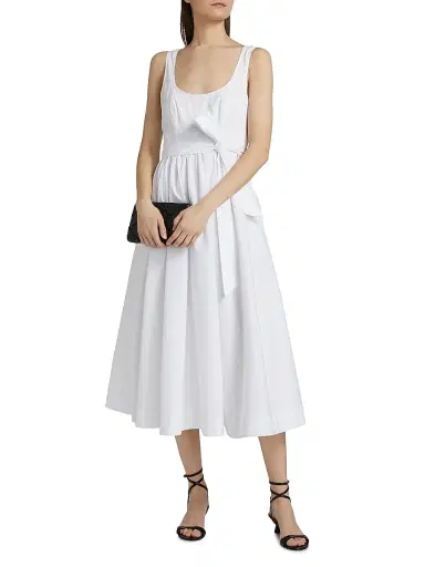 Cinq à Sept Women's Kilah Sleeveless A-Line Midi-Dress - White | Thumbnail 2 Cinq à Sept Women's Kilah Sleeveless A-Line Midi-Dress - White | Thumbnail 2
