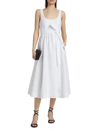 Cinq à Sept Women's Kilah Sleeveless A-Line Midi-Dress - White | Thumbnail 3 Cinq à Sept Women's Kilah Sleeveless A-Line Midi-Dress - White | Thumbnail 3