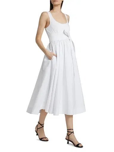 Cinq à Sept Women's Kilah Sleeveless A-Line Midi-Dress - White | Thumbnail 4 Cinq à Sept Women's Kilah Sleeveless A-Line Midi-Dress - White | Thumbnail 4