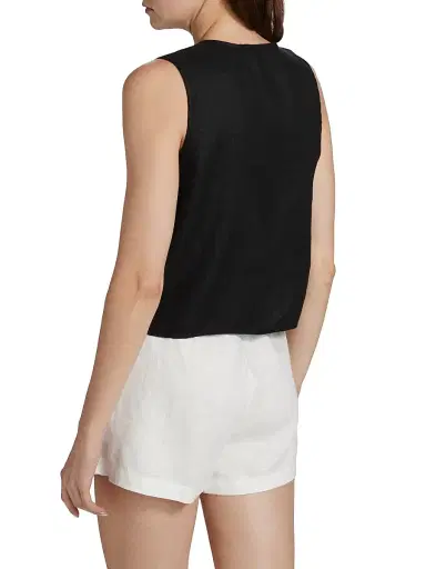 Rails Women's Oregon Linen Tie-Front Tank - Black | Thumbnail 5 Rails Women's Oregon Linen Tie-Front Tank - Black | Thumbnail 5