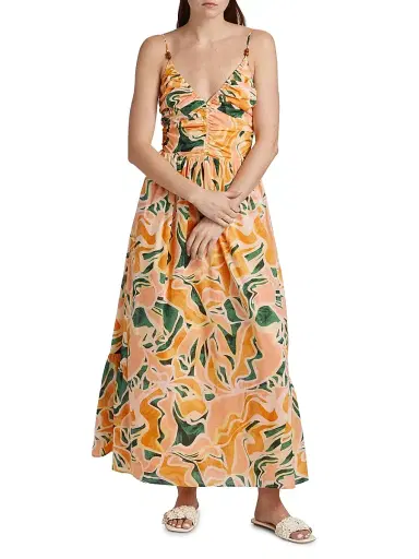 Rails Women's Palm Abstract Print Cotton Midi-Dress - Tulum | Thumbnail 2 Rails Women's Palm Abstract Print Cotton Midi-Dress - Tulum | Thumbnail 2