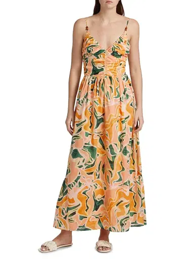 Rails Women's Palm Abstract Print Cotton Midi-Dress - Tulum | Thumbnail 3 Rails Women's Palm Abstract Print Cotton Midi-Dress - Tulum | Thumbnail 3