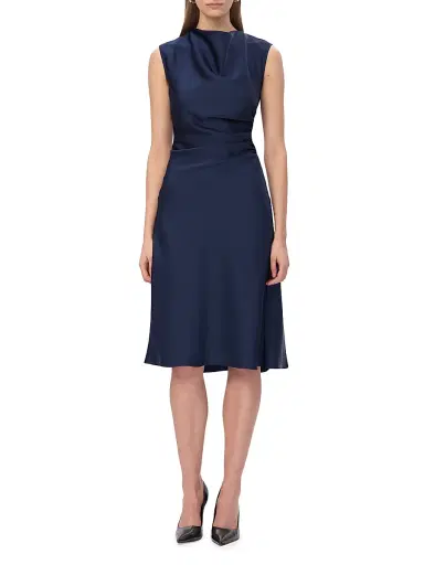 Hervé Léger Women's Satin Cowlneck Midi-Dress - Nocturne - Size 8 | Thumbnail 3 Hervé Léger Women's Satin Cowlneck Midi-Dress - Nocturne - Size 8 | Thumbnail 3