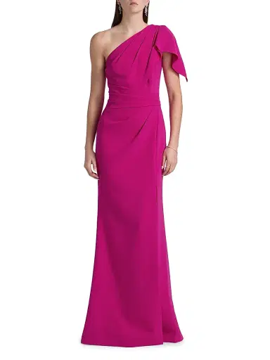 Teri Jon by Rickie Freeman Women's One-Shoulder Sheath Gown - Hot Pink - Size 18 | Thumbnail 3 Teri Jon by Rickie Freeman Women's One-Shoulder Sheath Gown - Hot Pink - Size 18 | Thumbnail 3