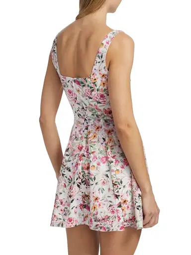 Generation Love Women's Courtney Floral Linen-Blend Fit & Flare Minidress - Zesty Floral White Pink | Thumbnail 5 Generation Love Women's Courtney Floral Linen-Blend Fit & Flare Minidress - Zesty Floral White Pink | Thumbnail 5
