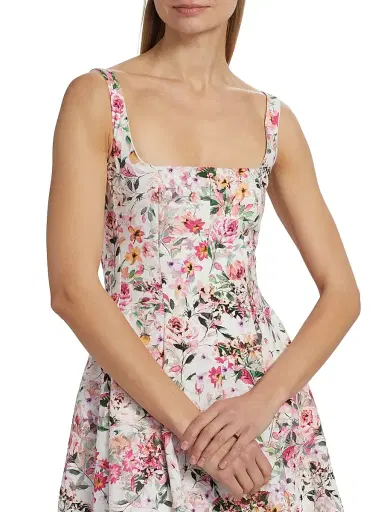 Generation Love Women's Courtney Floral Linen-Blend Fit & Flare Minidress - Zesty Floral White Pink | Thumbnail 6 Generation Love Women's Courtney Floral Linen-Blend Fit & Flare Minidress - Zesty Floral White Pink | Thumbnail 6