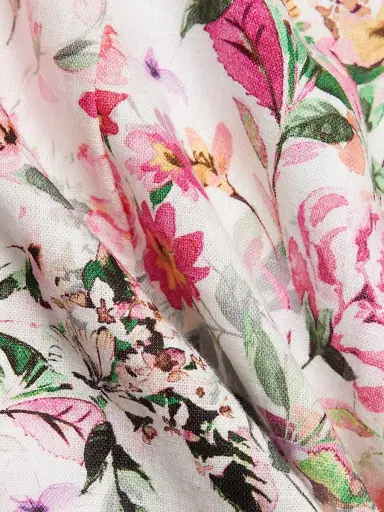 Generation Love Women's Courtney Floral Linen-Blend Fit & Flare Minidress - Zesty Floral White Pink | Thumbnail 7 Generation Love Women's Courtney Floral Linen-Blend Fit & Flare Minidress - Zesty Floral White Pink | Thumbnail 7