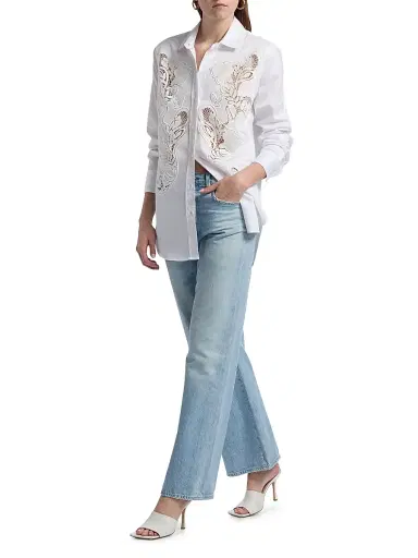 Generation Love Women's Bruno Lace Poplin Button-Up Shirt - White | Thumbnail 2 Generation Love Women's Bruno Lace Poplin Button-Up Shirt - White | Thumbnail 2