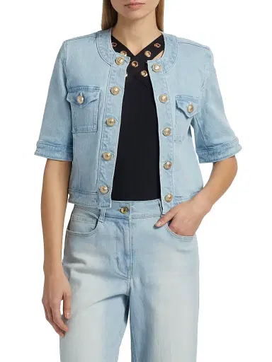 Generation Love Women's Devika Denim Jacket - Sky Blue | Thumbnail 3 Generation Love Women's Devika Denim Jacket - Sky Blue | Thumbnail 3
