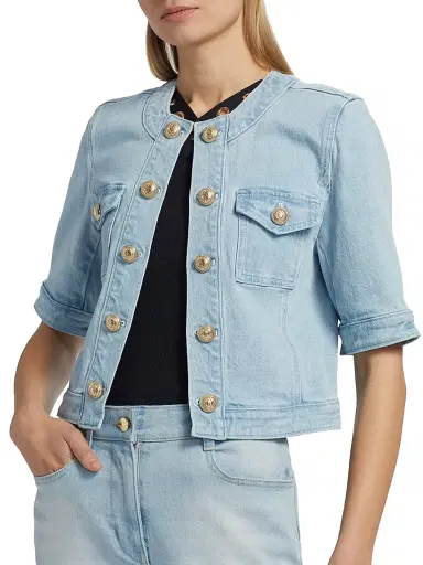 Generation Love Women's Devika Denim Jacket - Sky Blue | Thumbnail 6 Generation Love Women's Devika Denim Jacket - Sky Blue | Thumbnail 6