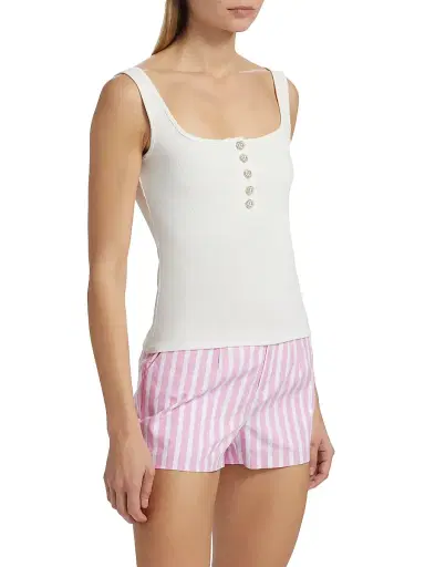 Generation Love Women's Andiamo Ribbed Jersey Tank - White | Thumbnail 4 Generation Love Women's Andiamo Ribbed Jersey Tank - White | Thumbnail 4