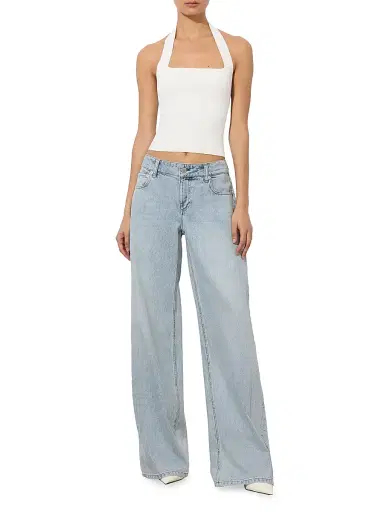 ALICE + OLIVIA Women's Amazing Low-Rise Baggy Jeans - Rockstar Blue | Thumbnail 2 ALICE + OLIVIA Women's Amazing Low-Rise Baggy Jeans - Rockstar Blue | Thumbnail 2