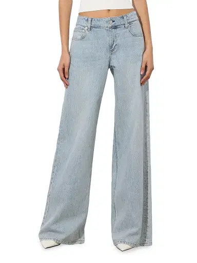ALICE + OLIVIA Women's Amazing Low-Rise Baggy Jeans - Rockstar Blue | Thumbnail 4 ALICE + OLIVIA Women's Amazing Low-Rise Baggy Jeans - Rockstar Blue | Thumbnail 4