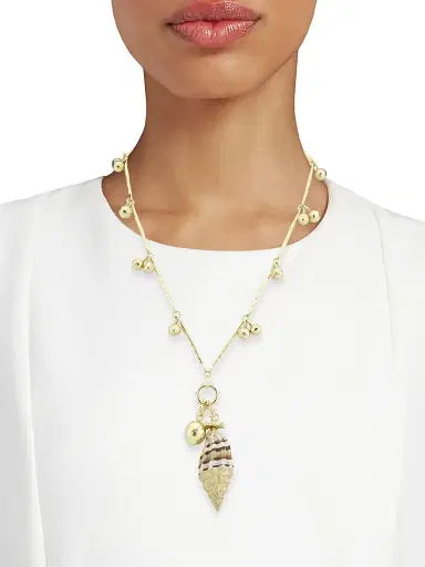 Ulla Johnson Women's Livia Goldtone & Spotted Jasper Shell Pendant Necklace - Jasper | Thumbnail 2 Ulla Johnson Women's Livia Goldtone & Spotted Jasper Shell Pendant Necklace - Jasper | Thumbnail 2