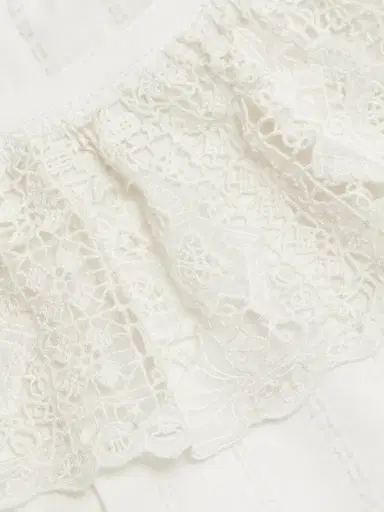 Ulla Johnson Women's Esther Pleated Lace-Trim Cotton Blouse - Pristine | Thumbnail 7 Ulla Johnson Women's Esther Pleated Lace-Trim Cotton Blouse - Pristine | Thumbnail 7