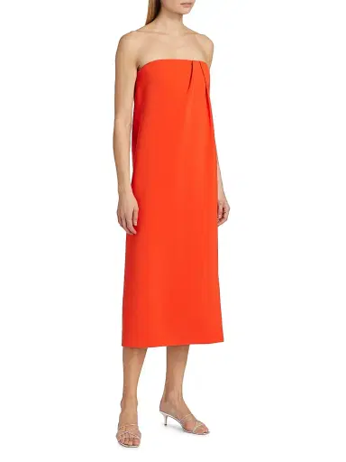 Et Ochs Women's Anika Stretch Strapless Midi-Dress - Flame | Thumbnail 4 Et Ochs Women's Anika Stretch Strapless Midi-Dress - Flame | Thumbnail 4