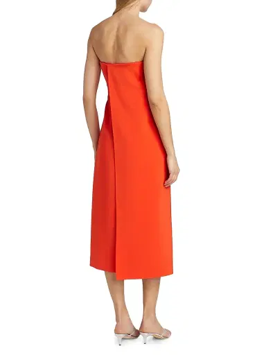 Et Ochs Women's Anika Stretch Strapless Midi-Dress - Flame | Thumbnail 5 Et Ochs Women's Anika Stretch Strapless Midi-Dress - Flame | Thumbnail 5