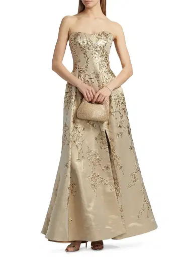 Rene Ruiz Collection Women's Brocade Sweetheart Neck Paneled Ball Gown - Gold | Thumbnail 3 Rene Ruiz Collection Women's Brocade Sweetheart Neck Paneled Ball Gown - Gold | Thumbnail 3