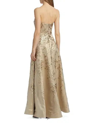Rene Ruiz Collection Women's Brocade Sweetheart Neck Paneled Ball Gown - Gold | Thumbnail 5 Rene Ruiz Collection Women's Brocade Sweetheart Neck Paneled Ball Gown - Gold | Thumbnail 5