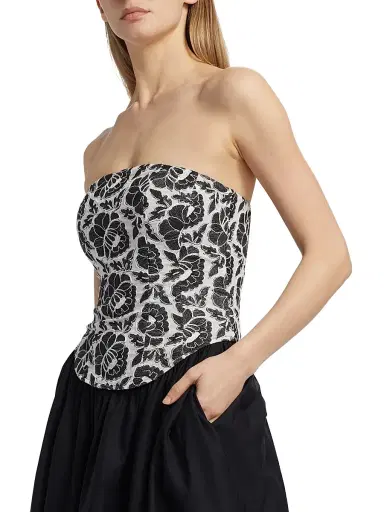 Toccin Women's Melody Floral Cotton Corset Midi-Dress - Jet Optic | Thumbnail 6 Toccin Women's Melody Floral Cotton Corset Midi-Dress - Jet Optic | Thumbnail 6