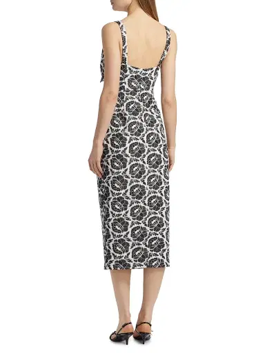 Toccin Women's Gia Floral Cotton Tie-Front Midi-Dress - Jet Optic | Thumbnail 5 Toccin Women's Gia Floral Cotton Tie-Front Midi-Dress - Jet Optic | Thumbnail 5