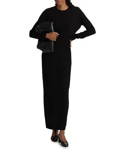 TOTEME Women's Long-Sleeve Slouch Waist Maxi Dress - Black - Size 10 | Thumbnail 2 TOTEME Women's Long-Sleeve Slouch Waist Maxi Dress - Black - Size 10 | Thumbnail 2