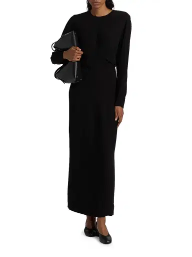 TOTEME Women's Long-Sleeve Slouch Waist Maxi Dress - Black - Size 10 | Thumbnail 3 TOTEME Women's Long-Sleeve Slouch Waist Maxi Dress - Black - Size 10 | Thumbnail 3