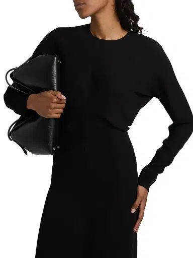 TOTEME Women's Long-Sleeve Slouch Waist Maxi Dress - Black - Size 10 | Thumbnail 6 TOTEME Women's Long-Sleeve Slouch Waist Maxi Dress - Black - Size 10 | Thumbnail 6