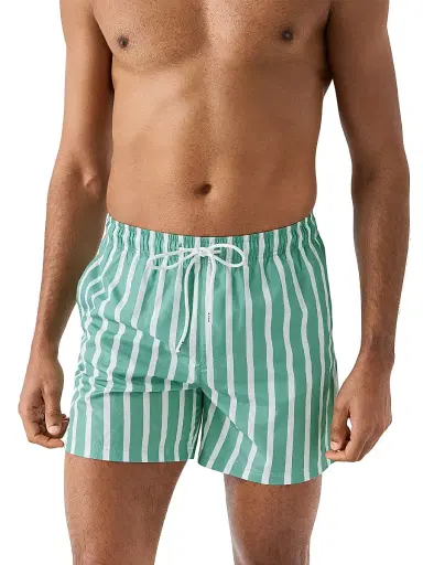 Eton Men's Striped Swim Shorts - Green | Thumbnail 2 Eton Men's Striped Swim Shorts - Green | Thumbnail 2
