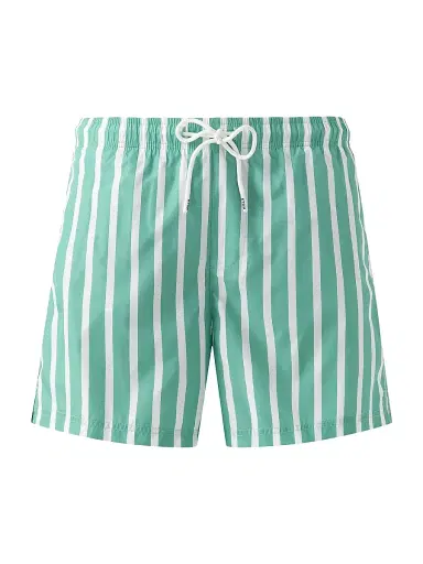 Eton Men's Striped Swim Shorts - Green | Thumbnail 1 Eton Men's Striped Swim Shorts - Green | Thumbnail 1