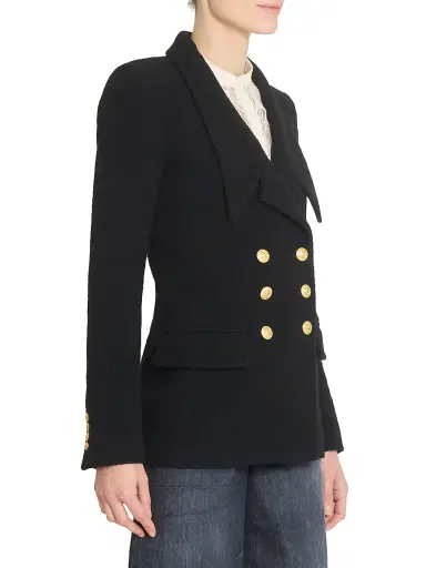 Chloé Women's Wool Double-Breasted Jacket - Black | Thumbnail 4 Chloé Women's Wool Double-Breasted Jacket - Black | Thumbnail 4