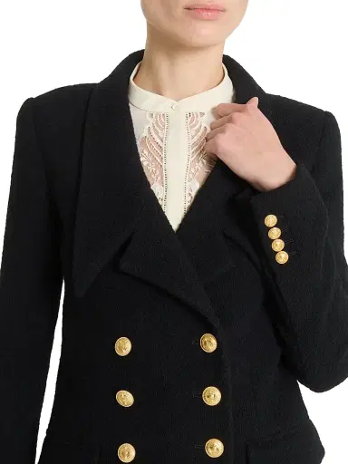 Chloé Women's Wool Double-Breasted Jacket - Black | Thumbnail 6 Chloé Women's Wool Double-Breasted Jacket - Black | Thumbnail 6