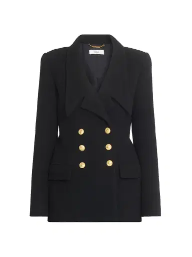 Chloé Women's Wool Double-Breasted Jacket - Black | Thumbnail 1 Chloé Women's Wool Double-Breasted Jacket - Black | Thumbnail 1