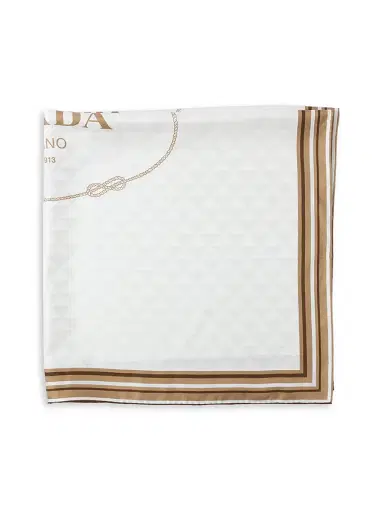 Prada Women's Printed Silk Twill Jacquard 90CM Square Scarf | Thumbnail 2 Prada Women's Printed Silk Twill Jacquard 90CM Square Scarf | Thumbnail 2