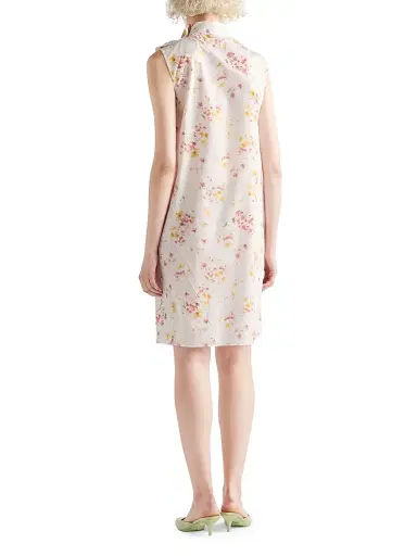 Prada Women's Pleated Floral-print Poplin Dress - Pink | Thumbnail 3 Prada Women's Pleated Floral-print Poplin Dress - Pink | Thumbnail 3