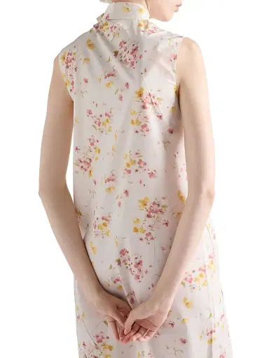 Prada Women's Pleated Floral-print Poplin Dress - Pink | Thumbnail 4 Prada Women's Pleated Floral-print Poplin Dress - Pink | Thumbnail 4