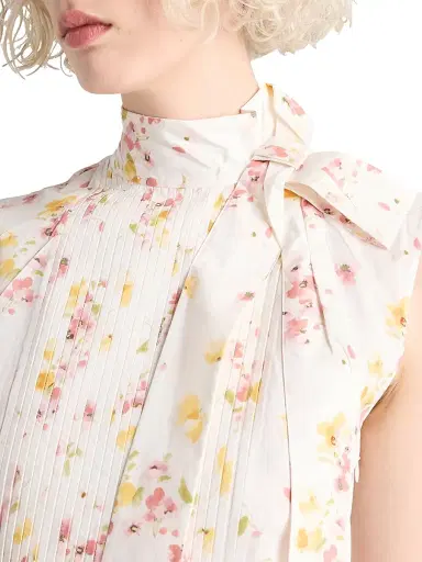 Prada Women's Pleated Floral-print Poplin Dress - Pink | Thumbnail 5 Prada Women's Pleated Floral-print Poplin Dress - Pink | Thumbnail 5
